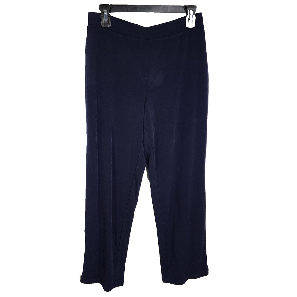 Every Day by Susan Graver Womens Petite Liquid Knit Pull On Pants Size SP Blue